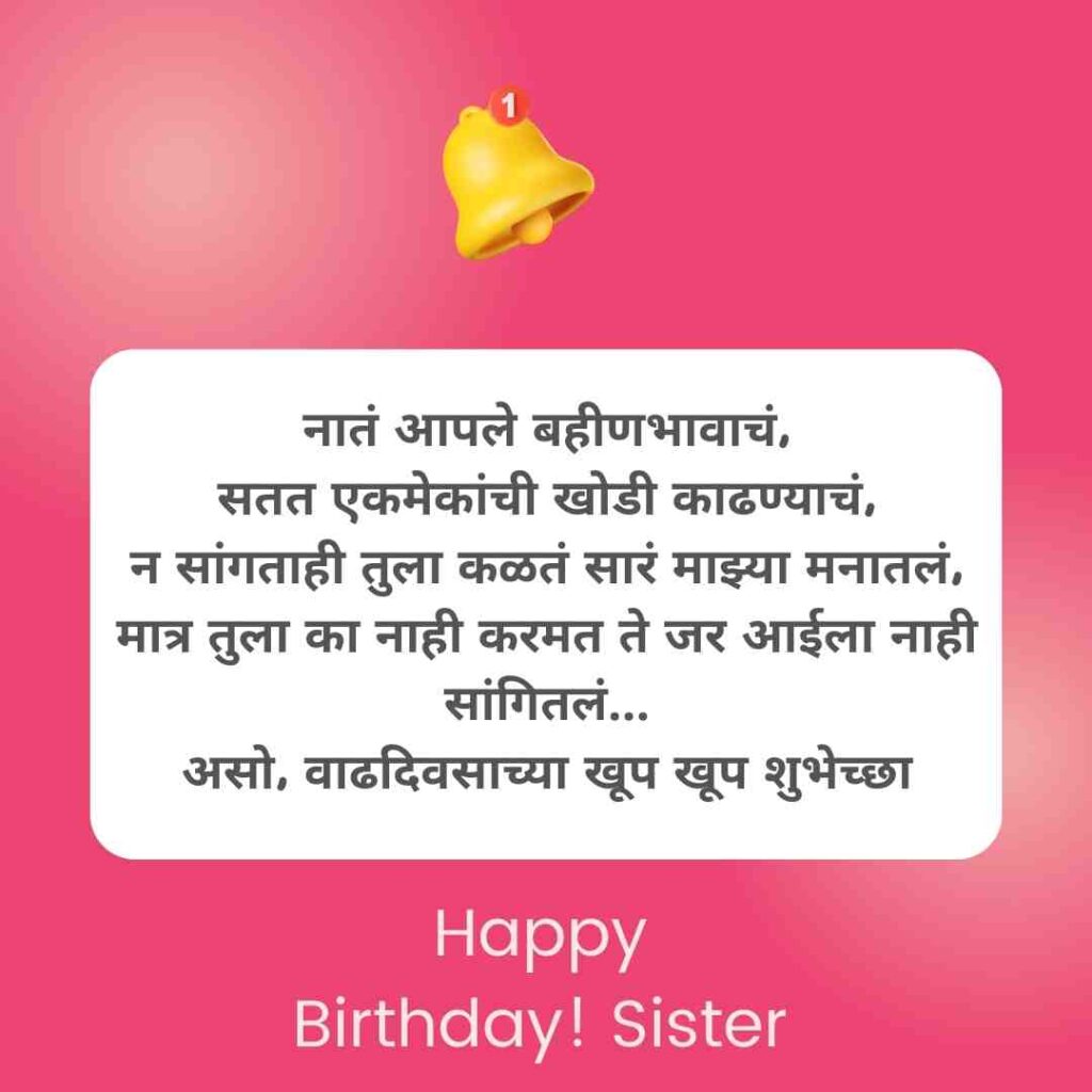 Sister Birthday Wishes In Marathi 